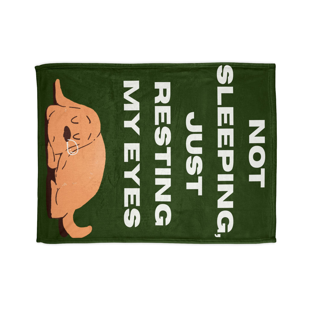 Not Sleeping, Just Resting My Eyes Dog Blanket — Funny Cozy Throw for Dog Lovers
