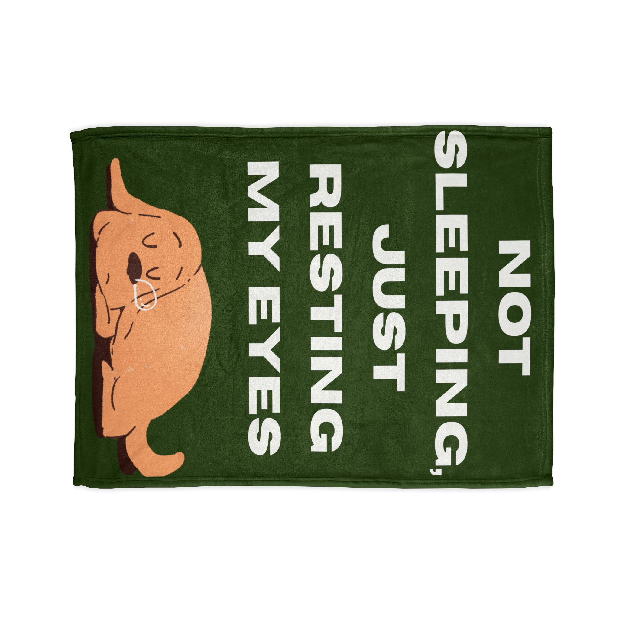 Not Sleeping, Just Resting My Eyes Dog Blanket — Funny Cozy Throw for Dog Lovers