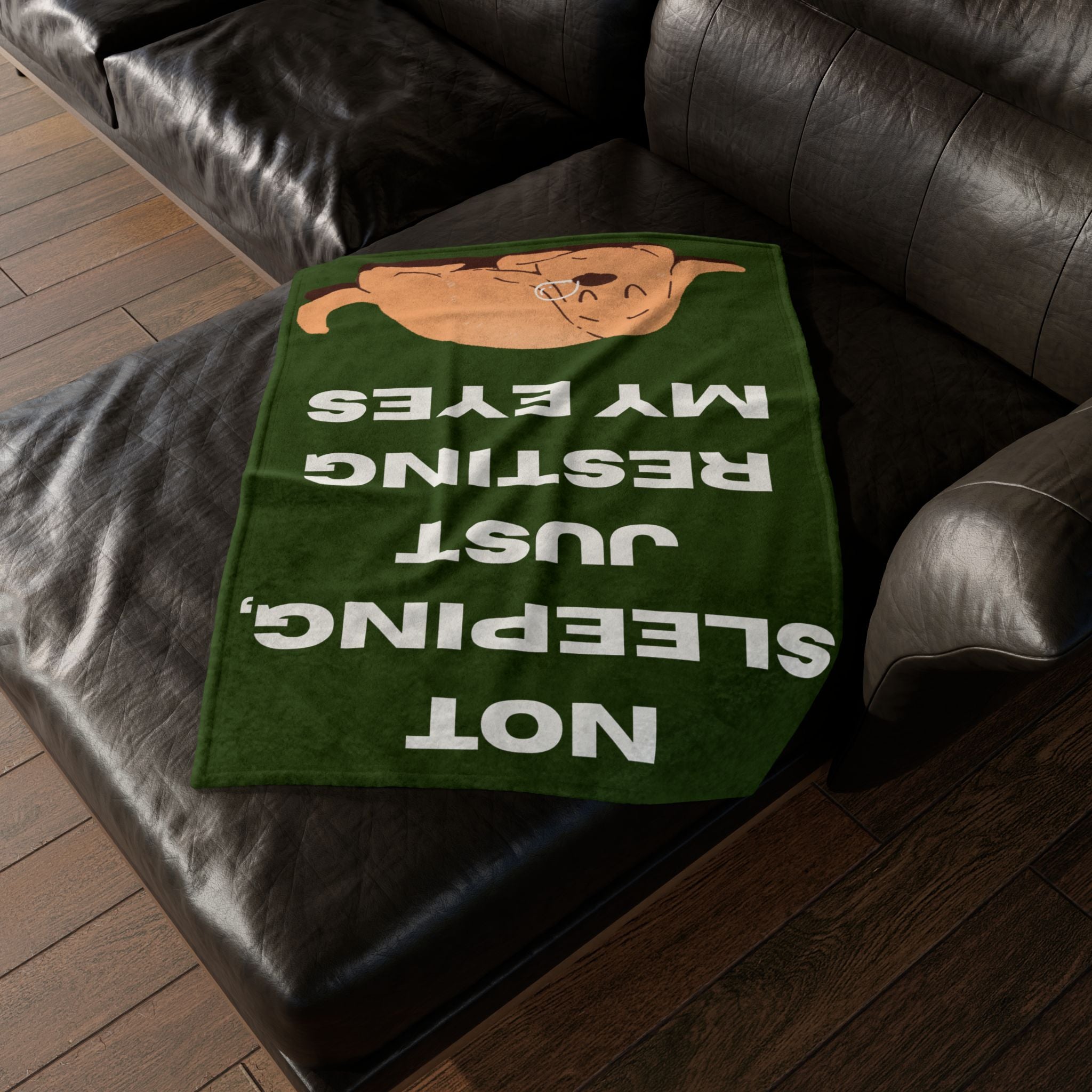 Not Sleeping, Just Resting My Eyes Dog Blanket — Funny Cozy Throw for Dog Lovers