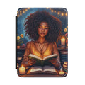 Mystic Reader Kindle Case – Afrocentric Woman with Candlelit Books Cover
