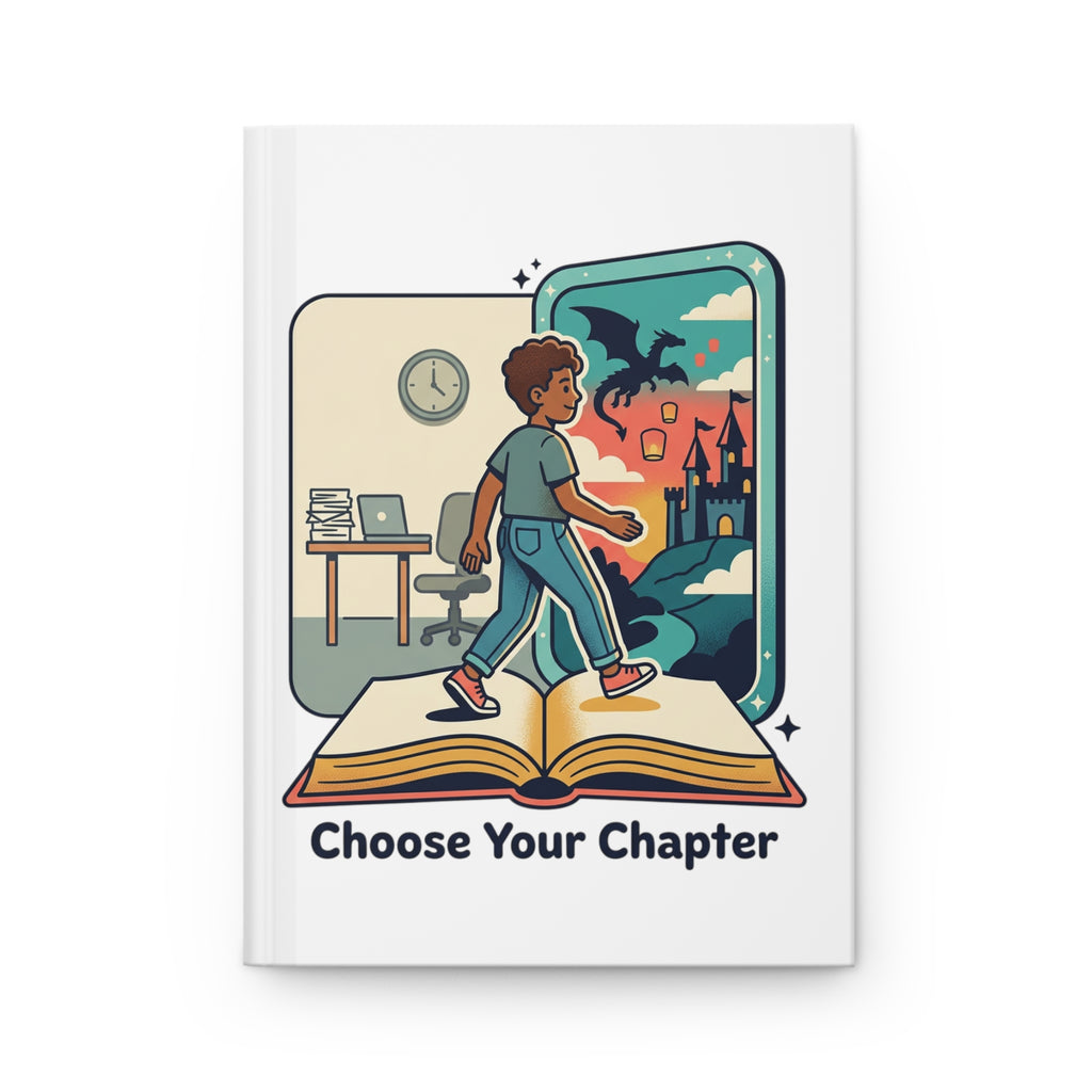 Choose Your Chapter Hardcover Journal — Fiction Over Reality Notebook