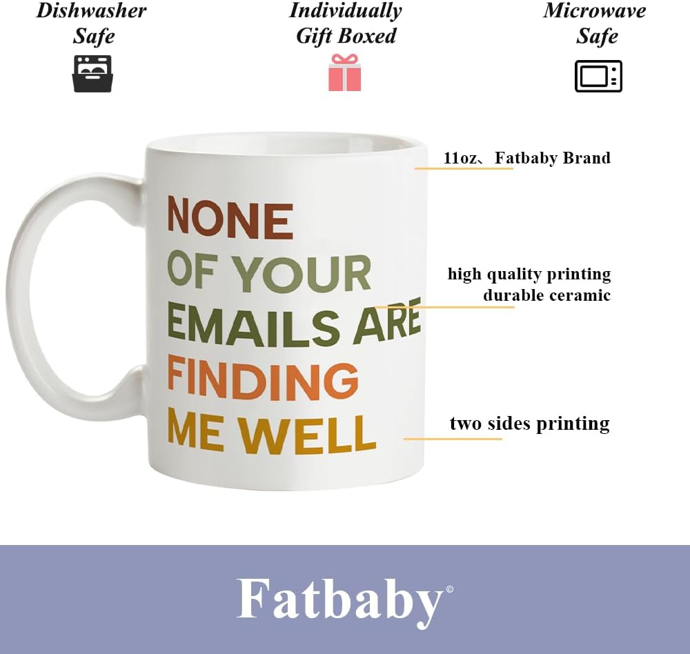 Fatbaby Funny Coffee Mug Gifts for Coworkers Office,Birthday Christmas Gag Gifts for Friends Women Men Coworkers Boss 11OZ