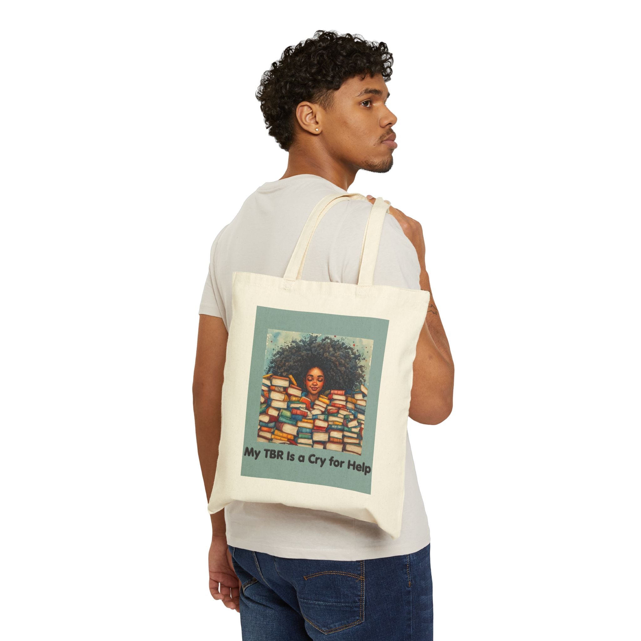 Tote Bag — “My TBR Is a Cry for Help” Booklover Canvas Tote