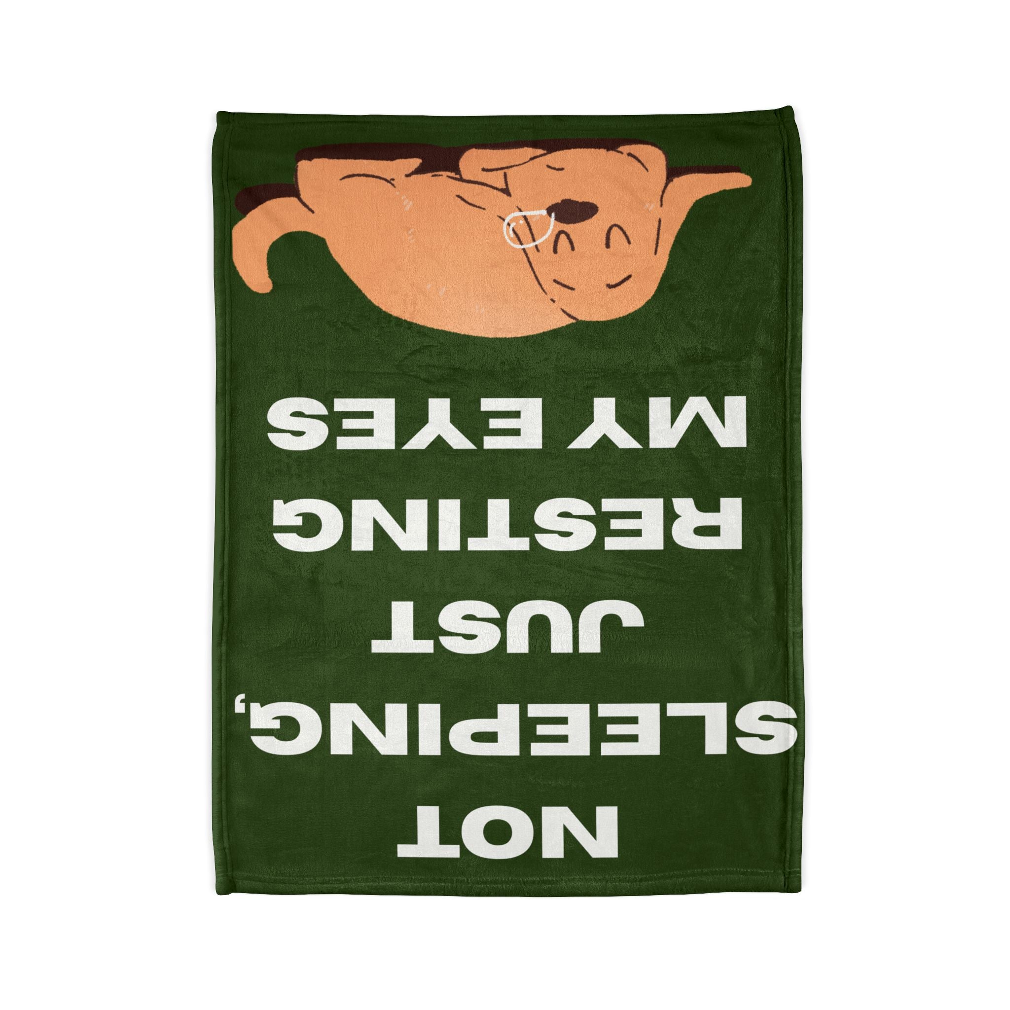 Not Sleeping, Just Resting My Eyes Dog Blanket — Funny Cozy Throw for Dog Lovers