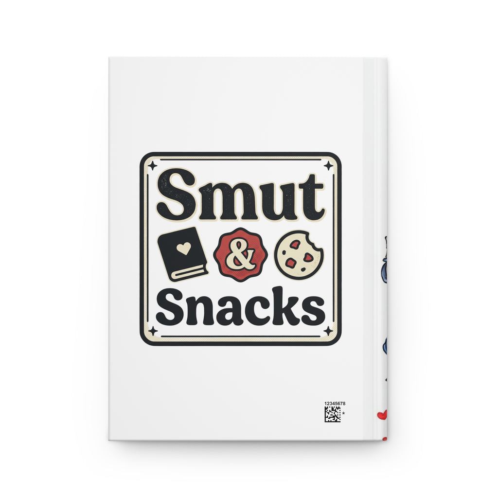 Hardcover Journal — "Smut & Snacks" Cozy Reading Notebook with Afro Girl Illustration