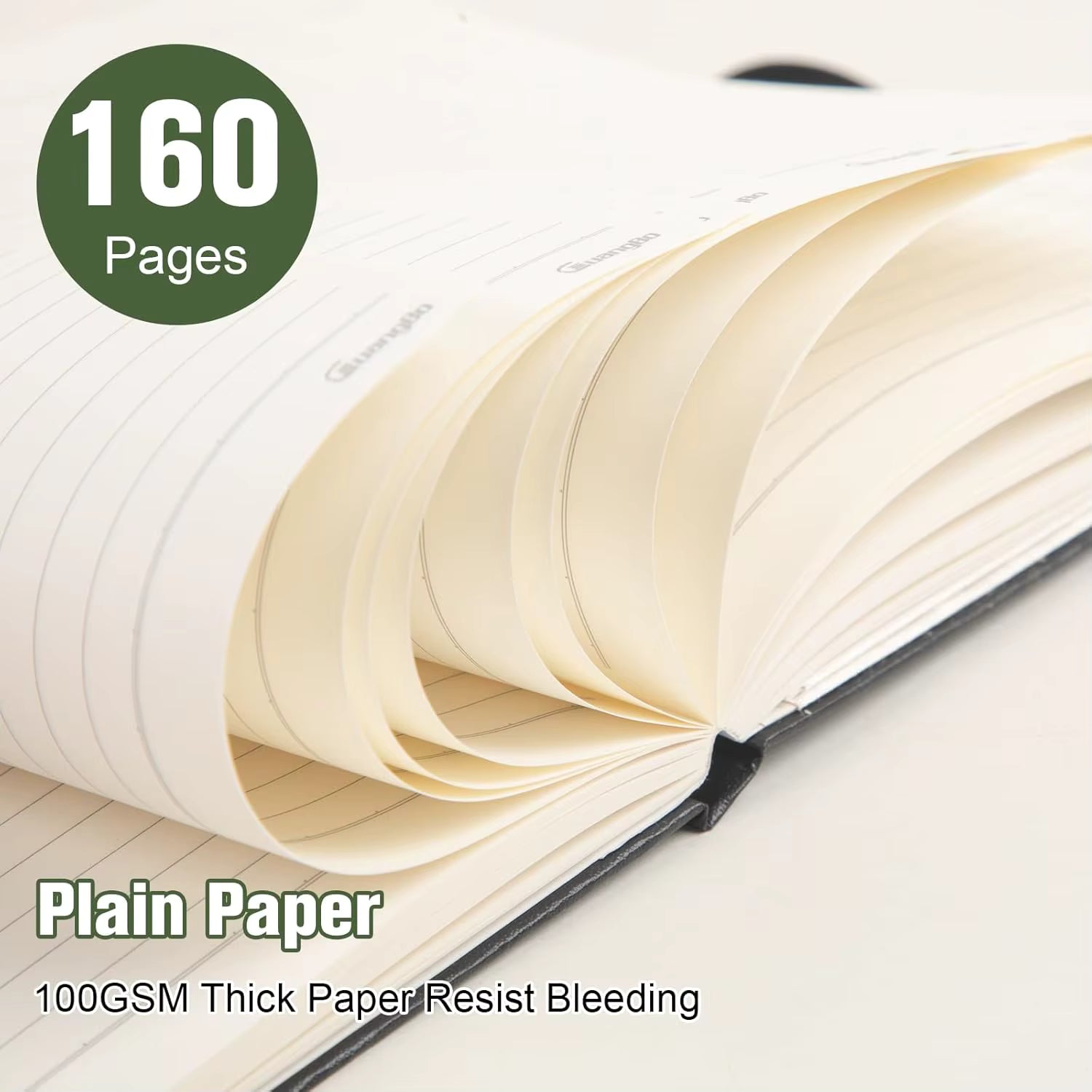 160-Page Lined Hardcover Notebook, 5.6" x 8", Premium 100GSM Paper, No Bleed, for Writing & Journaling