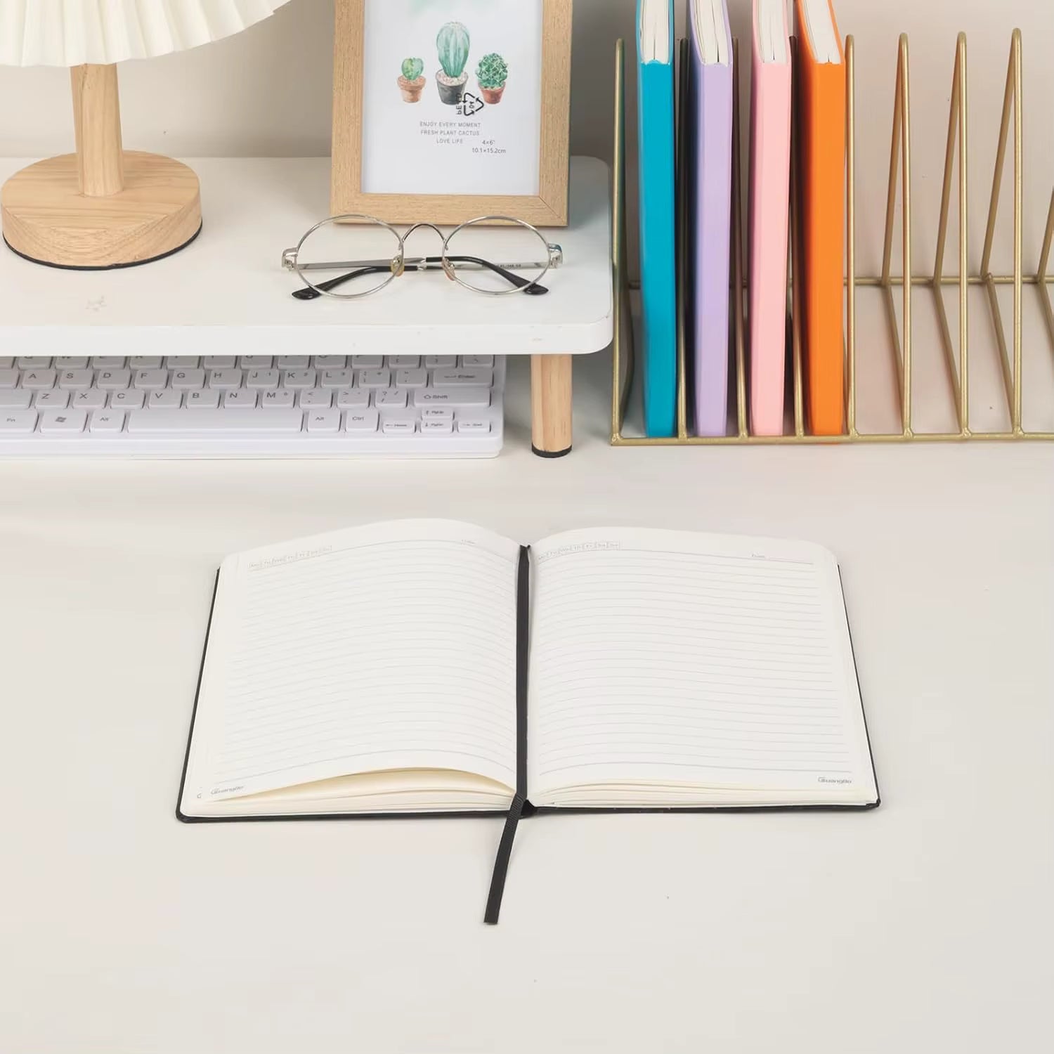 160-Page Lined Hardcover Notebook, 5.6" x 8", Premium 100GSM Paper, No Bleed, for Writing & Journaling