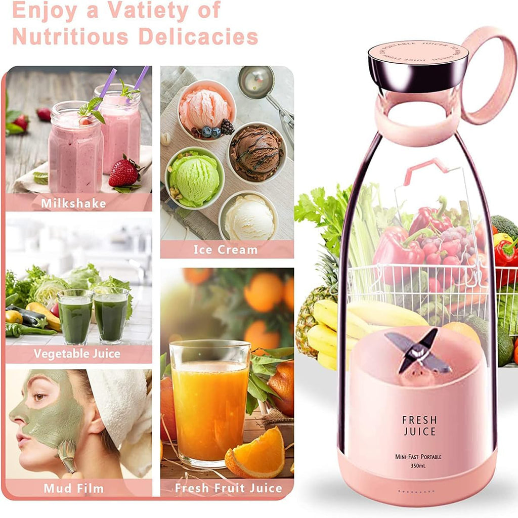 Portable Juicer Blender,Fresh Juice Blender,350ml Wireless Portable Electric Juicer，fresh juice blender portable，suitable for making fruit juice, milkshakes, and smoothies